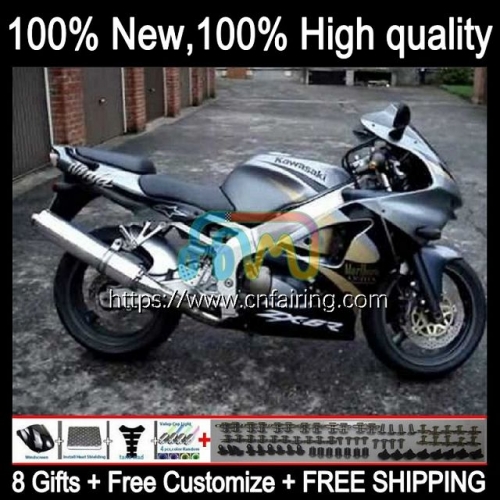 Body Kit For KAWASAKI NINJA ZX 6R 6 R ZX-636 ZX 636 600CC 600 CC Bodywork ZX-6R ZX600 ZX6R 98 99 ZX600C ZX636 Black Silver 1998 1999 Fairings 97HM.27