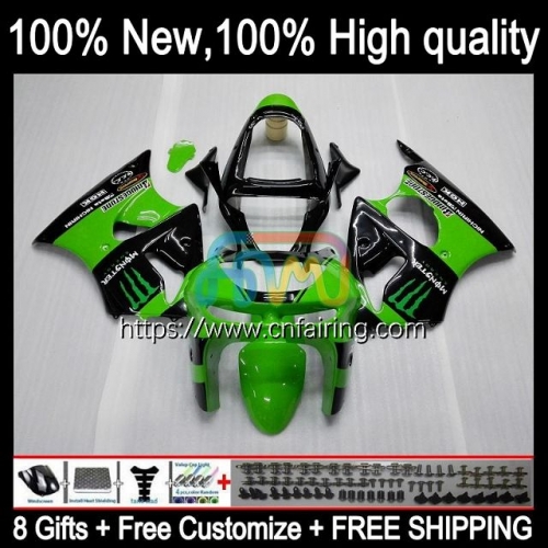 Bodys Kit For KAWASAKI NINJA ZX 636 600CC 600 CC ZX 6R 6 R 1998 1999 Bodywork ZX-6R ZX-636 ZX600C ZX636 ZX600 ZX6R 98 99 Fairing 97HM.50 green black