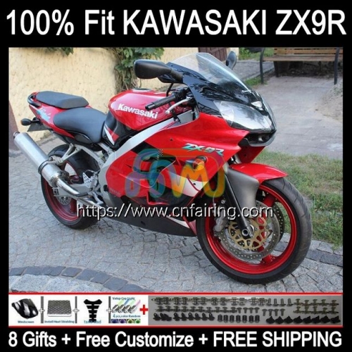 OEM Injection Mold For KAWASAKI NINJA ZX900 C ZX 9R 900CC Body ZX-9R ZX 9 R 900 CC Bodywork ZX9R 02 03 ZX-900 2002 2003 Fairing Factory Red 100HM.0