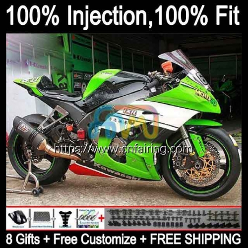 Body Injection For KAWASAKI NINJA ZX1000C ZX 1000CC 10R 10 R 1000 CC White green ZX10R 16 17 18 19 20 ZX-10R 2016 2017 2018 2019 2020 Fairing 95HM.14