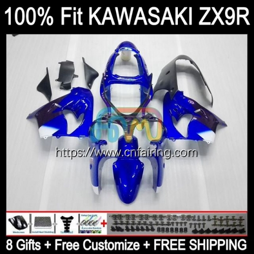 Body Injection Mold For KAWASAKI NINJA ZX-9R ZX 9 R 900 CC 2000 2001 Blue black Bodyworks ZX900 C ZX-900 ZX 9R 900CC ZX9R 00 01 OEM Fairing 99HM.58