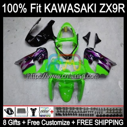 OEM Injection Mold For KAWASAKI Green Purple NINJA ZX-9R ZX 9 R 900 CC 1998 1999 Bodywork ZX 9R 900CC Body ZX900 C ZX-900 ZX9R 98 99 Fairing 101HM.51