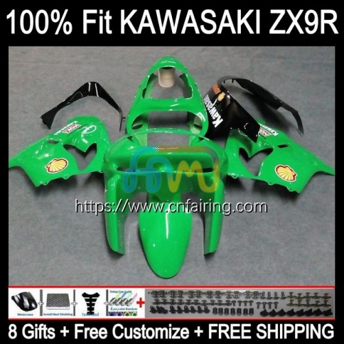 OEM Injection Mold For KAWASAKI NINJA ZX-9R ZX 9 R 900 CC 1998 1999 Bodywork ZX 9R 900CC Body ZX900 C ZX-900 ZX9R Green black 98 99 Fairing 101HM.42