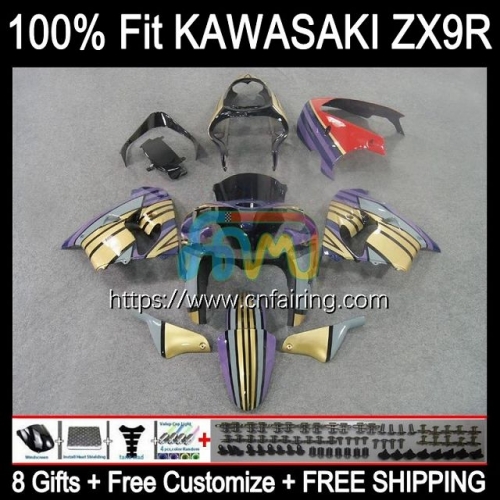 Injection Mold Bodys For KAWASAKI NINJA ZX-900 ZX 9R 900CC Bodywork ZX-9R ZX 9 R 900 CC ZX9R Golden Black 00 01 ZX900 2000 2001 OEM Fairings 99HM.5