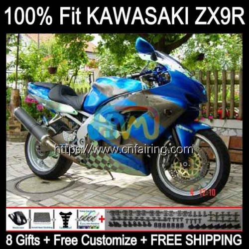 OEM Injection Mold For KAWASAKI NINJA ZX-9R ZX 9 R 900 CC 1998 1999 Bodywork ZX 9R 900CC Body ZX900 C ZX-900 ZX9R 98 99 Fairing Grey blue 101HM.61