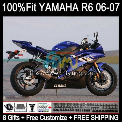 Body Injection Mold For YAMAHA YZF-R6 YZF600 YZF R6 600CC YZF 600 R 6 CC Bodywork YZFR6 06 07 YZF-600 2006 2007 OEM Fairing Kit Factory Blue 102HM.0