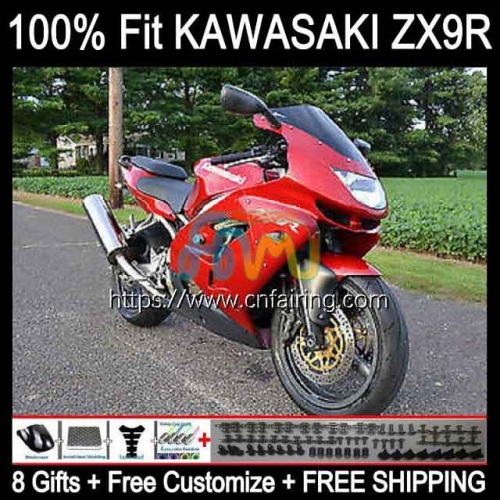 Injection Mold Body For KAWASAKI NINJA ZX 9 R 900 CC ZX-900 Bodywork ZX 9R 900CC ZX900 C ZX9R 98 99 Stock Red ZX-9R 1998 1999 OEM Fairing 101HM.34