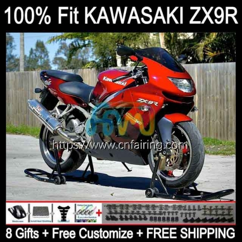 Injection Glossy Red Mold Body For KAWASAKI NINJA ZX 9 R 900 CC ZX-900 Bodywork ZX 9R 900CC ZX900 C ZX9R 98 99 ZX-9R 1998 1999 OEM Fairing 101HM.28