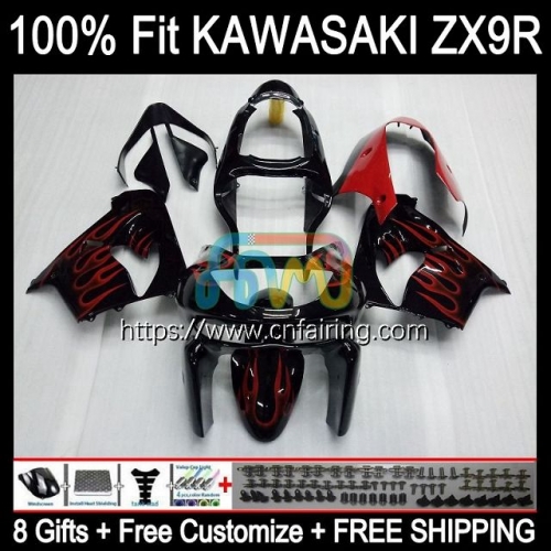 OEM Injection Mold For KAWASAKI NINJA ZX-9R ZX 9 R 900 Red Flames CC 1998 1999 Bodywork ZX 9R 900CC Body ZX900 C ZX-900 ZX9R 98 99 Fairing 101HM.62