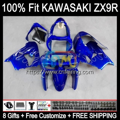 OEM Injection Mold For KAWASAKI NINJA ZX-9R ZX Blue Silver 9 R 900 CC 1998 1999 Bodywork ZX 9R 900CC Body ZX900 C ZX-900 ZX9R 98 99 Fairing 101HM.47