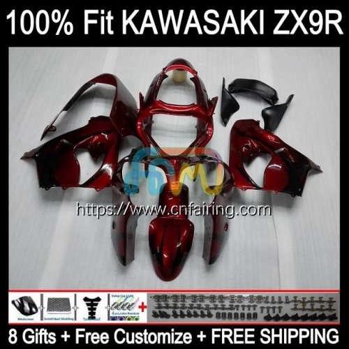 Body Injection Mold For KAWASAKI NINJA ZX-9R ZX 9 R 900 CC 2000 2001 Bodyworks ZX900 C ZX-900 ZX 9R Wine red hot 900CC ZX9R 00 01 OEM Fairing 99HM.62