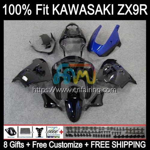 Injection Mold Bodys For KAWASAKI NINJA ZX-900 ZX 9R 900CC Blue Flames hot Bodywork ZX-9R ZX 9 R 900 CC ZX9R 00 01 ZX900 2000 2001 OEM Fairings 99HM.6