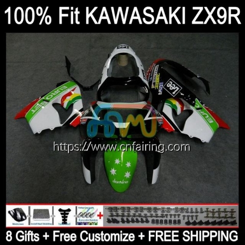 Injection Mold Body For KAWASAKI NINJA ZX 9 R 900 CC ZX-900 Bodywork ZX 9R 900CC Green black ZX900 C ZX9R 98 99 ZX-9R 1998 1999 OEM Fairing 101HM.21