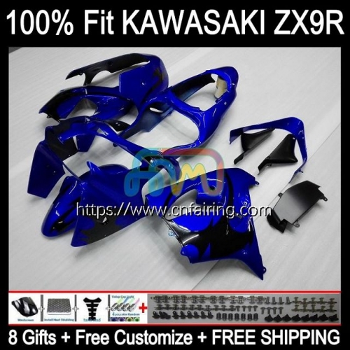 Body Injection Mold For KAWASAKI NINJA ZX-9R Blue&Flames ZX 9 R 900 CC 2000 2001 Bodyworks ZX900 C ZX-900 ZX 9R 900CC ZX9R 00 01 OEM Fairing 99HM.60