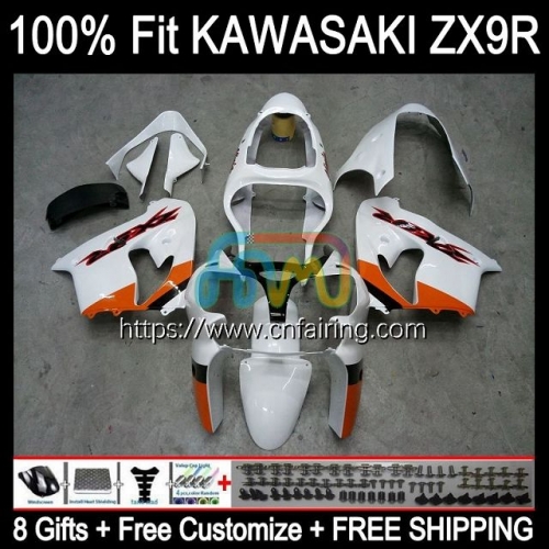 Injection Mold Body For KAWASAKI NINJA ZX-900 ZX900 C ZX 9R 900CC 2002 2003 Bodywork ZX-9R Orange White ZX 9 R 900 CC ZX9R 02 03 OEM Fairing 100HM.81