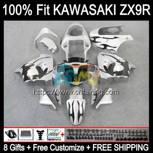 OEM Injection Mold For KAWASAKI NINJA ZX900 C ZX 9R 900CC Body ZX-9R ZX Black Flames 9 R 900 CC Bodywork ZX9R 02 03 ZX-900 2002 2003 Fairing 100HM.4