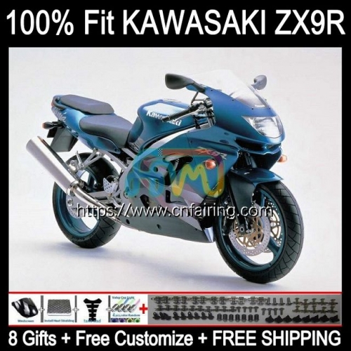 OEM Injection Mold For KAWASAKI NINJA ZX-9R ZX 9 R 900 CC 1998 1999 Bodywork ZX 9R 900CC Body Cyan hot ZX900 C ZX-900 ZX9R 98 99 Fairing 101HM.55