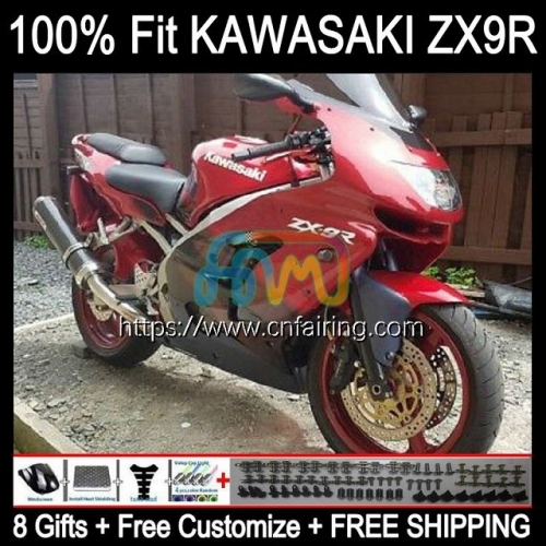 OEM Injection Mold For KAWASAKI NINJA ZX-9R ZX Wine red hot 9 R 900 CC 1998 1999 Bodywork ZX 9R 900CC Body ZX900 C ZX-900 ZX9R 98 99 Fairing 101HM.58