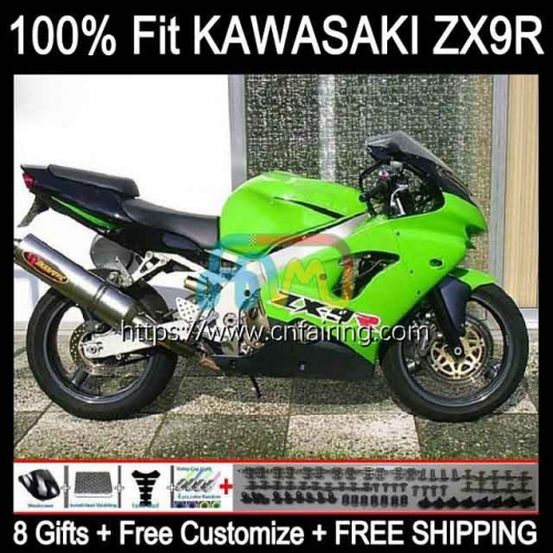 Injection Mold Body For KAWASAKI NINJA ZX 9 R 900 CC ZX-900 Bodywork ZX 9R 900CC ZX900 C ZX9R 98 99 Green black ZX-9R 1998 1999 OEM Fairing 101HM.29