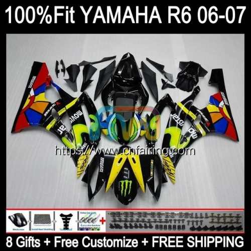 Body Injection Mold For YAMAHA YZF-R6 YZF600 YZF R6 600CC YZF 600 R 6 CC Bodywork YZFR6 06 07 YZF-600 2006 2007 OEM Fairing New Movistar Kit 102HM.38