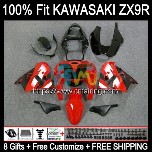 Injection Mold Bodys For KAWASAKI NINJA ZX-900 ZX 9R 900CC Bodywork ZX-9R ZX 9 R 900 CC ZX9R 00 01 ZX900 2000 2001 OEM Fairings Factory Red 99HM.11