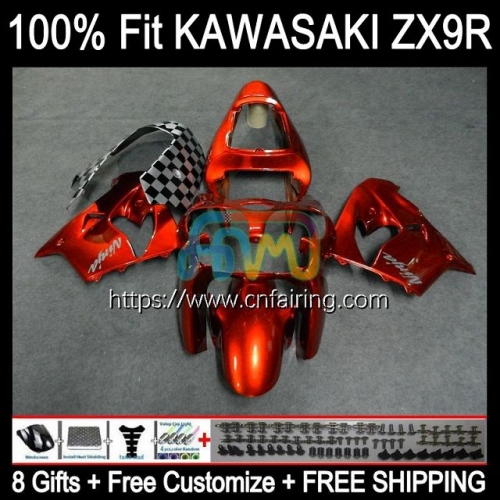 OEM Injection Mold For KAWASAKI NINJA ZX900 C ZX 9R 900CC Body ZX-9R ZX Gloss Orange 9 R 900 CC Bodywork ZX9R 02 03 ZX-900 2002 2003 Fairing 100HM.33