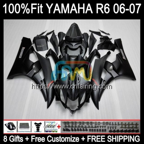 Body Injection Mold For YAMAHA YZF-R6 YZF600 YZF R6 600CC YZF 600 R 6 CC Bodywork Matte Black YZFR6 06 07 YZF-600 2006 2007 OEM Fairing Kit 102HM.32