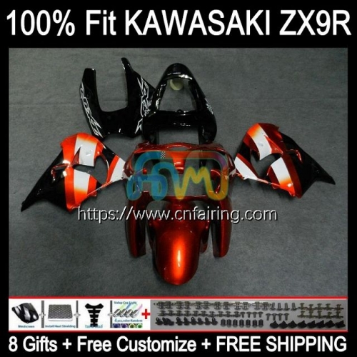 Injection Mold Bodys For KAWASAKI NINJA ZX-900 ZX 9R 900CC Bodywork ZX-9R ZX 9 R Black Orange 900 CC ZX9R 00 01 ZX900 2000 2001 OEM Fairings 99HM.30