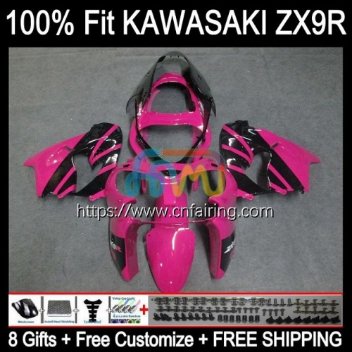 Body Injection Mold For KAWASAKI NINJA ZX-9R ZX 9 R 900 CC 2000 2001 Bodyworks ZX900 C ZX-900 ZX 9R 900CC ZX9R 00 01 OEM Fairing 99HM.42 Rose Black