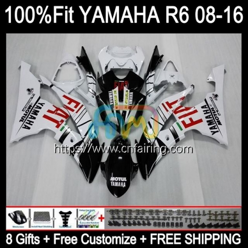 Injection Body For YAMAHA YZF-R6 YZF600 YZF R6 600 R 6 CC YZFR6 08 09 10 11 12 600CC YZF-600 2013 2014 2015 2016 Black FIAT OEM Fairing Kit 103HM.28