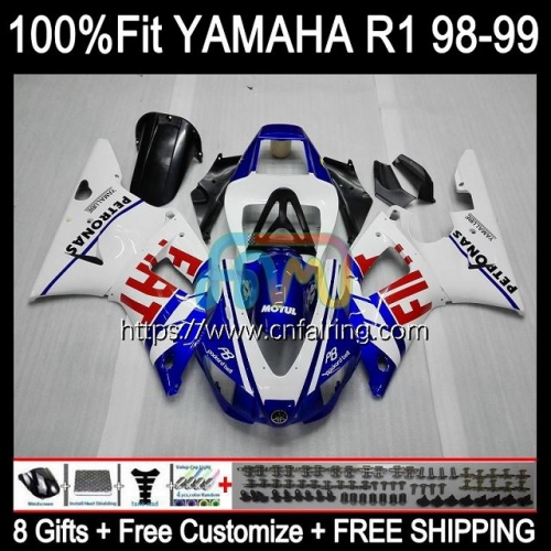 Injection Body For YAMAHA YZF-R1 YZF-1000 YZF R1 1000CC YZF R 1 1000 CC Bodywork YZFR1 98 99 YZF1000 1998 1999 OEM Fairings FIAT Blue Kit 105HM.32