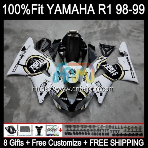 Injection Body For YAMAHA YZF-R1 YZF-1000 YZF R1 1000CC YZF R 1 1000 CC Bodywork YZFR1 Lucky Strike 98 99 YZF1000 1998 1999 OEM Fairings Kit 105HM.25