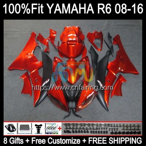 Injection Body For YAMAHA YZF-R6 YZF600 YZF R6 600 R 6 CC YZFR6 08 09 10 11 12 600CC YZF-600 Light Orange 2013 2014 2015 2016 OEM Fairing Kit 103HM.23