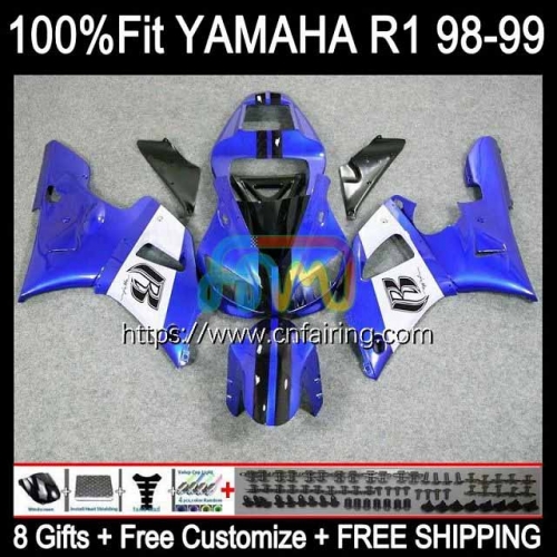 Bodys Injection For YAMAHA YZF R 1 1000 CC YZF R1 1000CC 1998 1999 Bodywork YZF1000 Factory blue YZF-R1 YZF-1000 YZFR1 98 99 OEM Fairing Kit 105HM.42