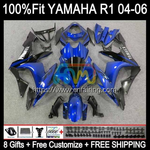 Body Kit Injection For YAMAHA YZF R1 1000CC YZF Metallic Blue R 1 1000 CC YZF-R1 YZF1000 YZFR1 04 05 06 YZF-1000 2004 2005 2006 OEM Fairings 104HM.25