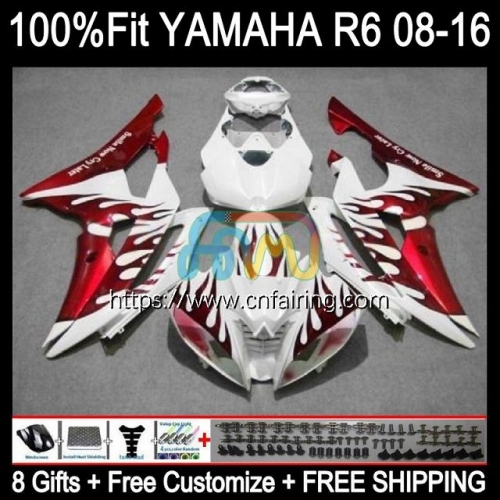 OEM Injection For YAMAHA YZF R6 600 R Red Flames 6 600CC 2008 2009 2010 2011 2012 Body YZF600 YZF-R6 YZF-600 YZFR6 08 13 14 15 16 Fairings 103HM.107