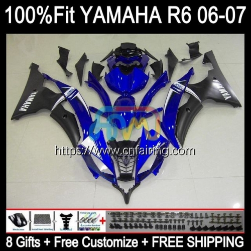 Injection Mold Body For YAMAHA YZF R6 Black blue 600CC YZF-R6 YZF600 2006 2007 Bodywork YZF-600 YZF 600 R 6 CC YZFR6 06 07 OEM Fairing Kit 102HM.99