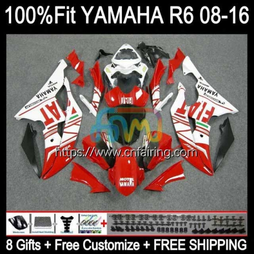 OEM Injection For YAMAHA YZF R6 600 R 6 600CC 2008 2009 2010 2011 2012 Body YZF600 YZF-R6 Red FIAT hot YZF-600 YZFR6 08 13 14 15 16 Fairings 103HM.61