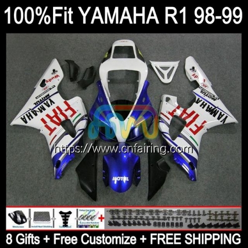 Injection Blue FIAT Body For YAMAHA YZF-R1 YZF-1000 YZF R1 1000CC YZF R 1 1000 CC Bodywork YZFR1 98 99 YZF1000 1998 1999 OEM Fairings Kit 105HM.38