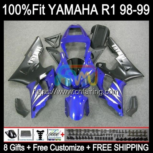 Bodys Blue black Injection For YAMAHA YZF R 1 1000 CC YZF R1 1000CC 1998 1999 Bodywork YZF1000 YZF-R1 YZF-1000 YZFR1 98 99 OEM Fairing Kit 105HM.41