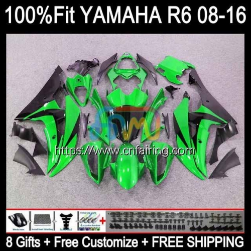 Injection Body For YAMAHA YZF-R6 YZF600 YZF R6 600 R 6 CC YZFR6 08 09 10 11 12 Green black 600CC YZF-600 2013 2014 2015 2016 OEM Fairing Kit 103HM.12