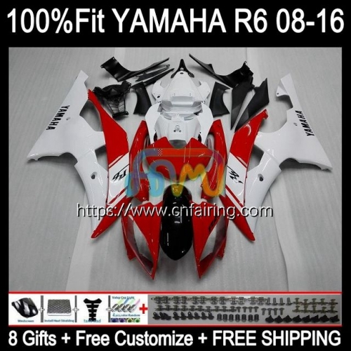 OEM Injection For YAMAHA YZF R6 600 White red R 6 600CC 2008 2009 2010 2011 2012 Body YZF600 YZF-R6 YZF-600 YZFR6 08 13 14 15 16 Fairings 103HM.50