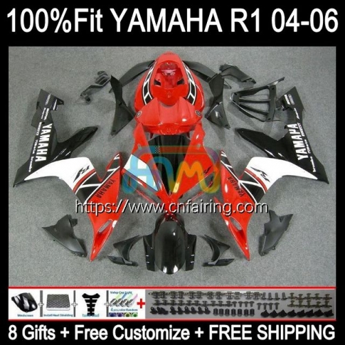 Body Kit Injection For YAMAHA YZF R1 1000CC YZF R 1 1000 CC YZF-R1 YZF1000 Red black YZFR1 04 05 06 YZF-1000 2004 2005 2006 OEM Fairings 104HM.17