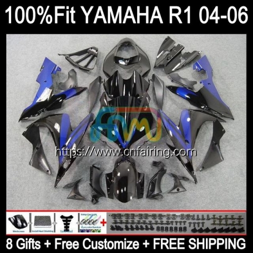 Body Kit Injection For YAMAHA Black blue YZF R1 1000CC YZF R 1 1000 CC YZF-R1 YZF1000 YZFR1 04 05 06 YZF-1000 2004 2005 2006 OEM Fairings 104HM.3