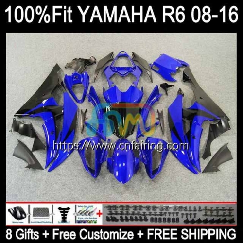 Injection Blue black Body For YAMAHA YZF-R6 YZF600 YZF R6 600 R 6 CC YZFR6 08 09 10 11 12 600CC YZF-600 2013 2014 2015 2016 OEM Fairing Kit 103HM.7