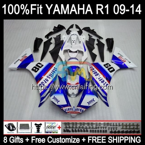 OEM Injection For YAMAHA YZF R 1 1000 CC R1 1000CC White blue 2009 2010 2011 2012 Body YZF1000 C YZF-R1 YZF-1000 YZFR1 09 10 11 12 Fairing 108HM.84