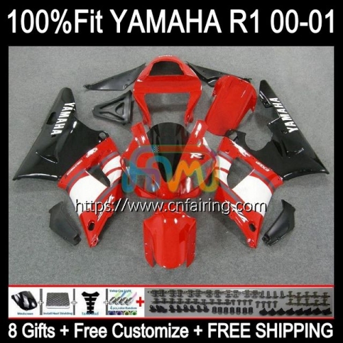 Injection Red black hot Kit For YAMAHA YZF R1 1000CC YZF-R1 YZF-1000 Bodywork YZF R 1 1000 CC Body YZFR1 00 01 YZF1000 2000 2001 OEM Fairings 106HM.1