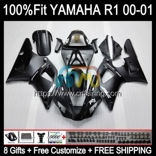 Injection Kit For YAMAHA YZF1000 YZF-R1 YZF R1 1000CC 2000 2001 Bodys YZF-1000 Bodywork YZF R 1 1000 CC YZFR1 00 01 OEM Fairing 106HM.46 Matte Black