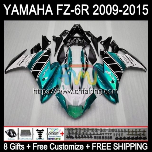 Body For YAMAHA FZ-6R FZ Cyan White 6R 6 R 6N 2009 2010 2011 2012 2013 2014 2015 Bodywork FZ6R FZ6N FZ6 R 09 10 11 12 13 14 15 Fairing Kit 107HM.58