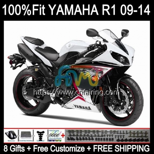 Injection For YAMAHA YZF-R1 YZF-1000 YZF R 1 1000 CC R1 1000CC Body YZFR1 09 10 11 12 YZF1000 C 2009 2010 2011 2012 OEM Fairing Whoiite black 108HM.49